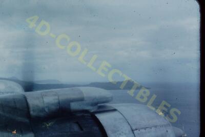 Vintage Slide Photo Old Aircraft Engines Flying Over Calm Ocean Waters