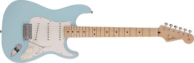 Fender Japan NEU Junior Kollektion Stratocaster Ahorn Gitarre Satin Daphne Blue