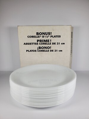 16 Corelle By Corning White Plates 8.5'' 8 1/2'' Luncheon Lunch Plate Salad Plate