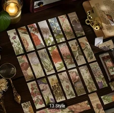 Assorted Gorgeous Flowers Plants Butterflies Washi Stickers Tape Scrapbooking