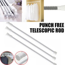 Extendable Spring Loaded Rods Telescopic Net Voile Tension Curtain Rail Pole UK