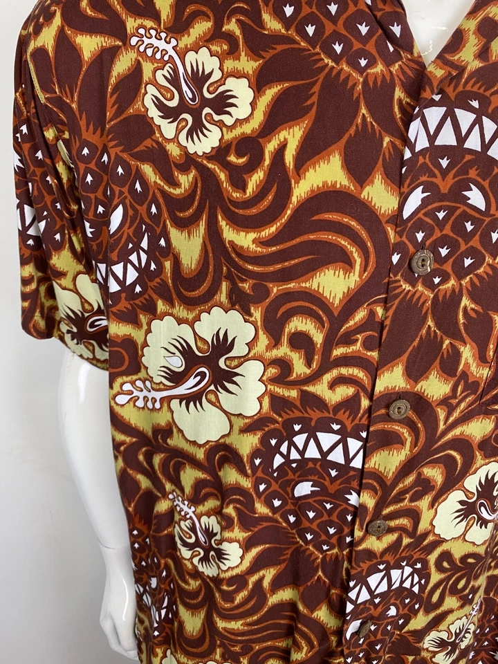 CAMISAS MAMBO LOUD Camisa Tiki Piña Vintage Años 90 M Hawaiana Floral Rockabilly Foto 3 de 4