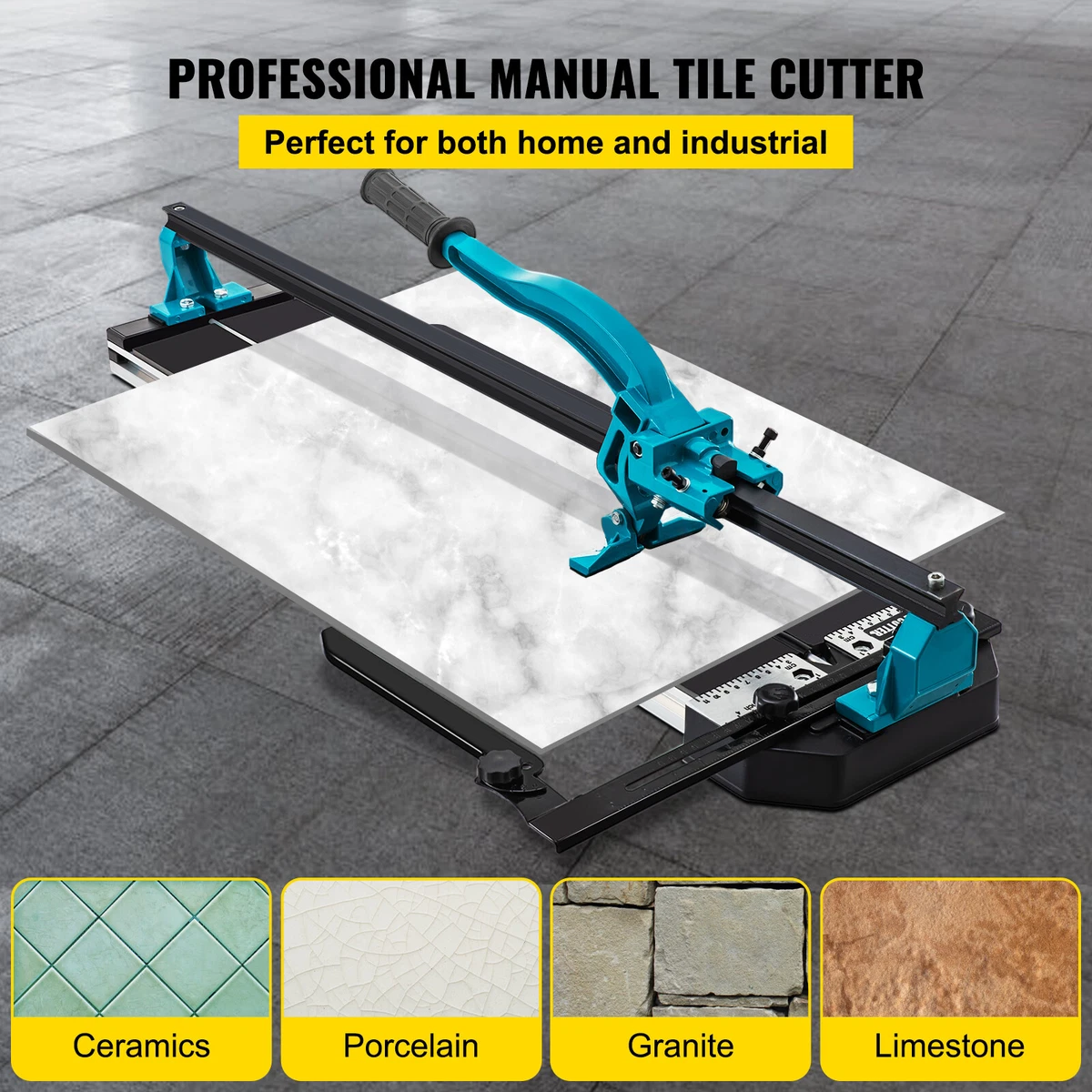 VEVOR Tile Cutter 600mm Cutting Tool w Laser Guide Single Rail