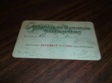 DECEMBER 1901 ORDER OF RAILROAD TELEGRAPHERS MEMBERSHIP CARD