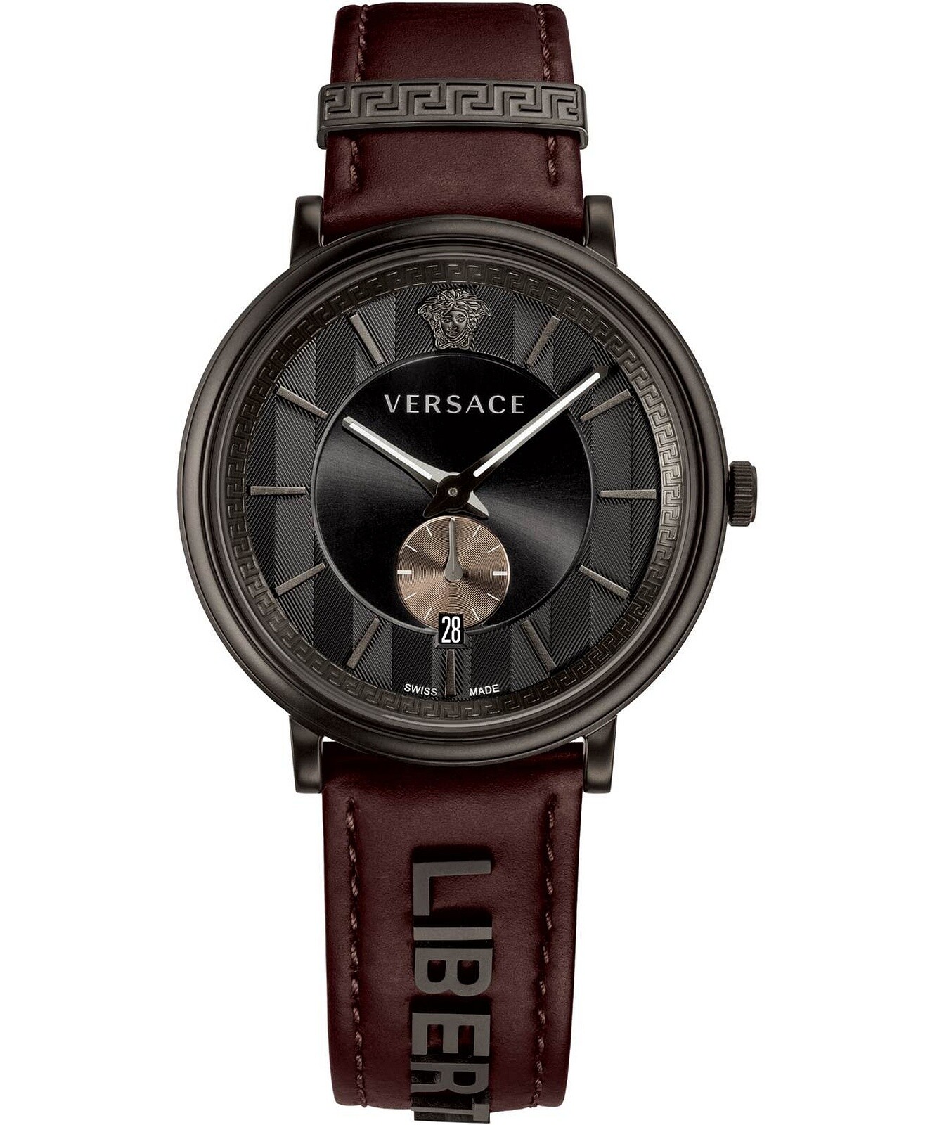 Versace VBQ040017 V-Circle The Manifesto Edition black brown Men's Watch NEW