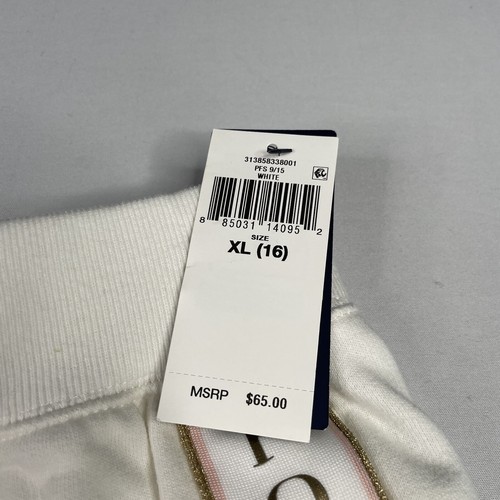 Polo Ralph Lauren Big Girls XL (16) Matellic-Logo Fleece White Pants - Picture 5 of 9