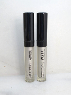 MAKE UP FOR EVER LAB SHINE METAL COLLECTION CHROME LIP GLOSS M2 0.09 OZ 2PCS