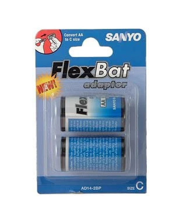 4 X SANYO Flex Bat Rechargeable Battery ADAPTOR Converts Size AA to Size C - Image 3 of 3
