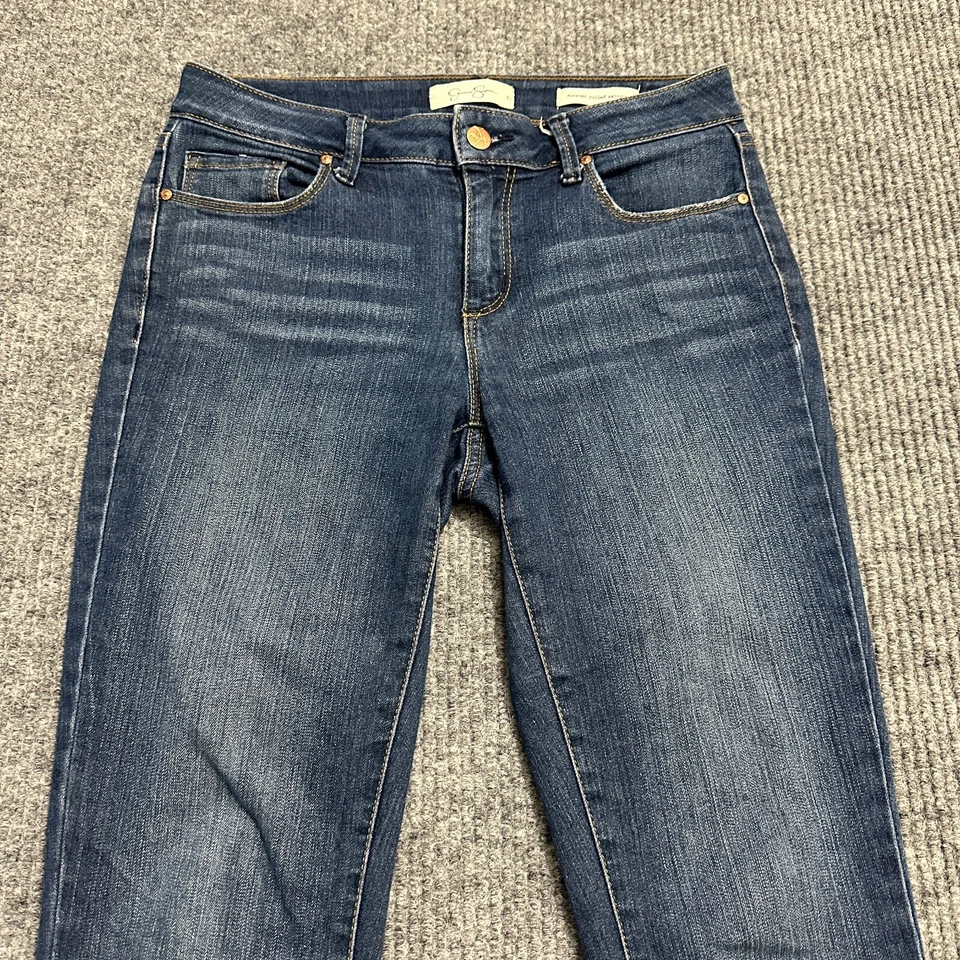 Jessica Simpson Forever Rolled Skinny Jeans Womens Size 27 Blue Denim Low Rise - Image 2 of 4