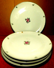Fukagawa Arita Hand Painted Pattern 920Platinum Edging 10 1/4" Plates Japan Vtg