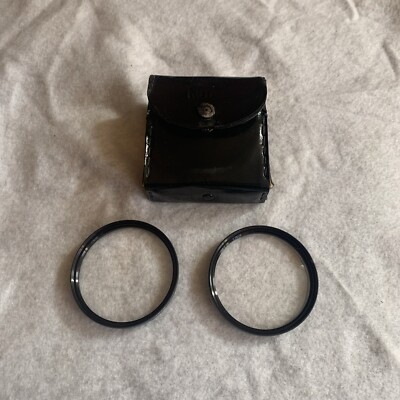Vintage Royal Japan 2 Piece Close Up Lens Filter Set 55mm +1 +3 Leather Case