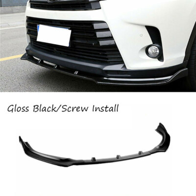 Fits Toyota Highlander 2017-2019 Glossy Black 3-Stage Front Lip Spoiler Splitter