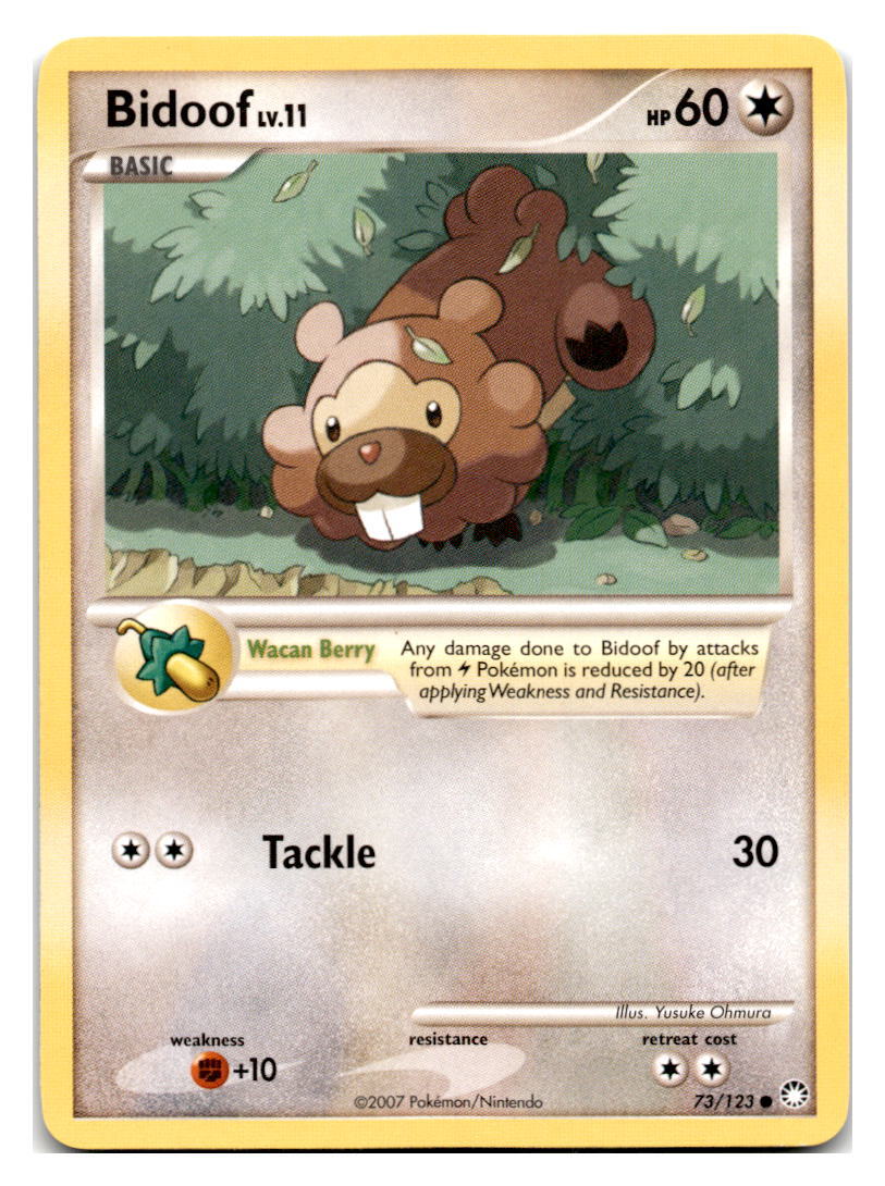 Bidoof #73/123 Mysterious Treasures Pokemon tcg