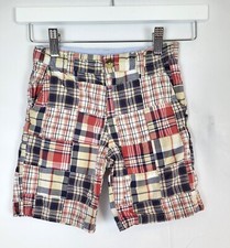 Janie  Jack Madras Patchwork Shorts Boys 6 Plaid Chino