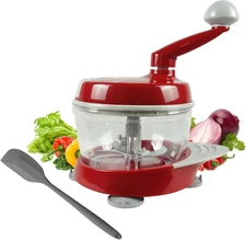 Manual Food Processor,Hand Powered Crank Food Processor Chopper,Food Vegetable O