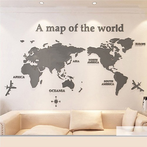 Creative Acrylic 3D World Map Murals Wall Stickers Murals Background Decorations - Picture 6 of 8