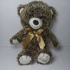 F.A.O. Schwarz Cream GoldenBrown Teddy Bear Plush W/ Brown Bow 18" Toys R US