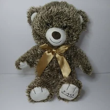 F.A.O. Schwarz  Cream GoldenBrown Teddy Bear Plush W/ Brown Bow 18" Toys R US