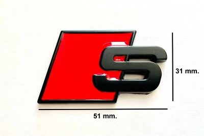 STEMMA PER AUDI S LINE POSTERIORE ROSSO NERO S-LINE A1 2 3 4 5 6 Q s-line LOGO