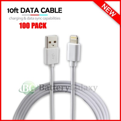 Lot 100X 8-Pin-USB-Cable-Sync-Data-charge for-iPhone 11 12 Plus-13 14 6/7/8Plus