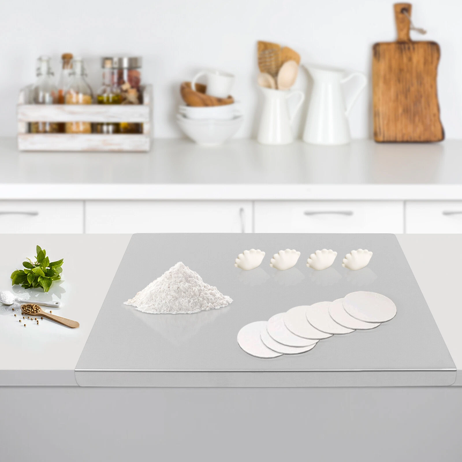 60*50cm Large Cutting Board Stainless steel Chopping Boards w/ Front Overhang US
