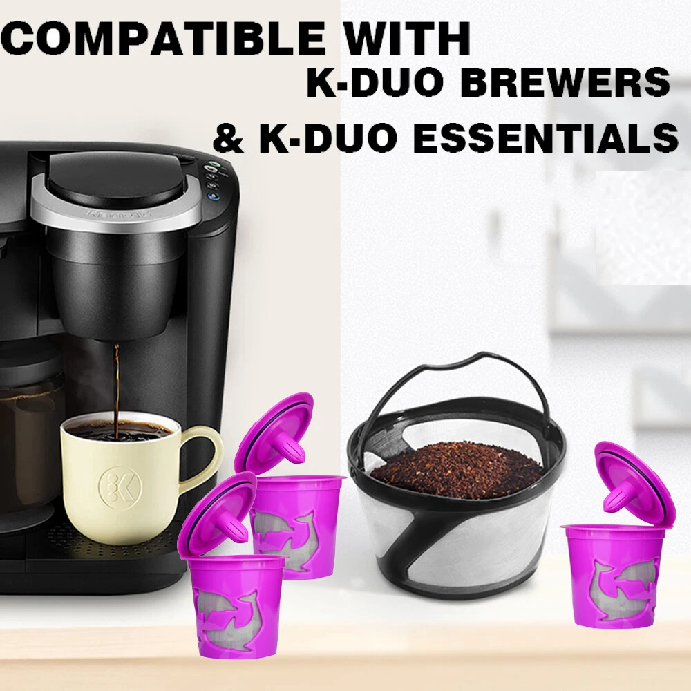 Reusable Coffee Filter Basket & 3 Refillable K-Cups For Keurig K-Duo  Essentials