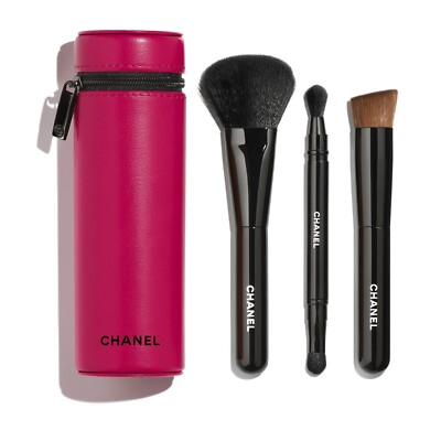 Bnib Chanel 3 Essential Brushes Set And Compact Mirror Set! Diva