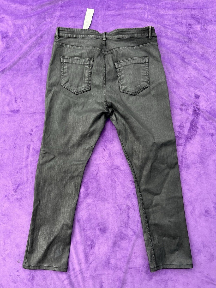 Rick Owens DRKSHDW Men's Detroit Cut Waxed Denim Jeans, Sz