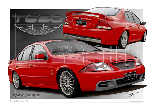 Ford TE50 Series 2 AU Car Print - Rare AU Tickford TE50 T2 Drawing ( 6 Colours ) - Bild 5 von 10