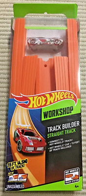 HOT WHEELS 15 Feet Straight Track Builder Orange Mattel Workshop Car NEW