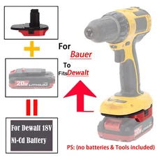 Adapter For Bauer 20V Li-ion Battery To Fits For Dewalt 18V Ni-Cd Power Tools