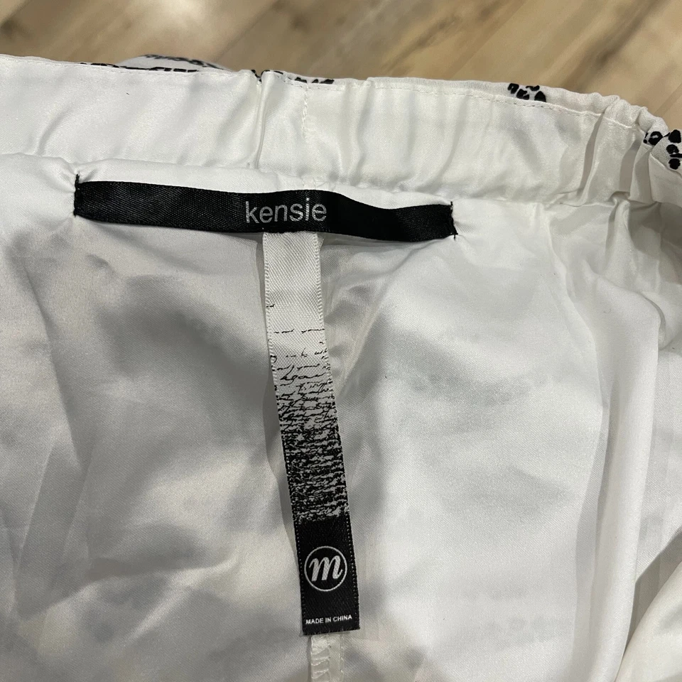 Kensie Womens Black White Eggshell Slit Front Long Maxi Skirt Size Medium - Image 3 of 4