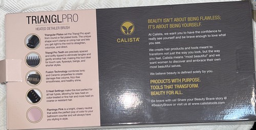 Calista TrianglPRO Triangl Pro Heated Hair Detailer Brush Flamingo Pink READ DES - Picture 3 of 6