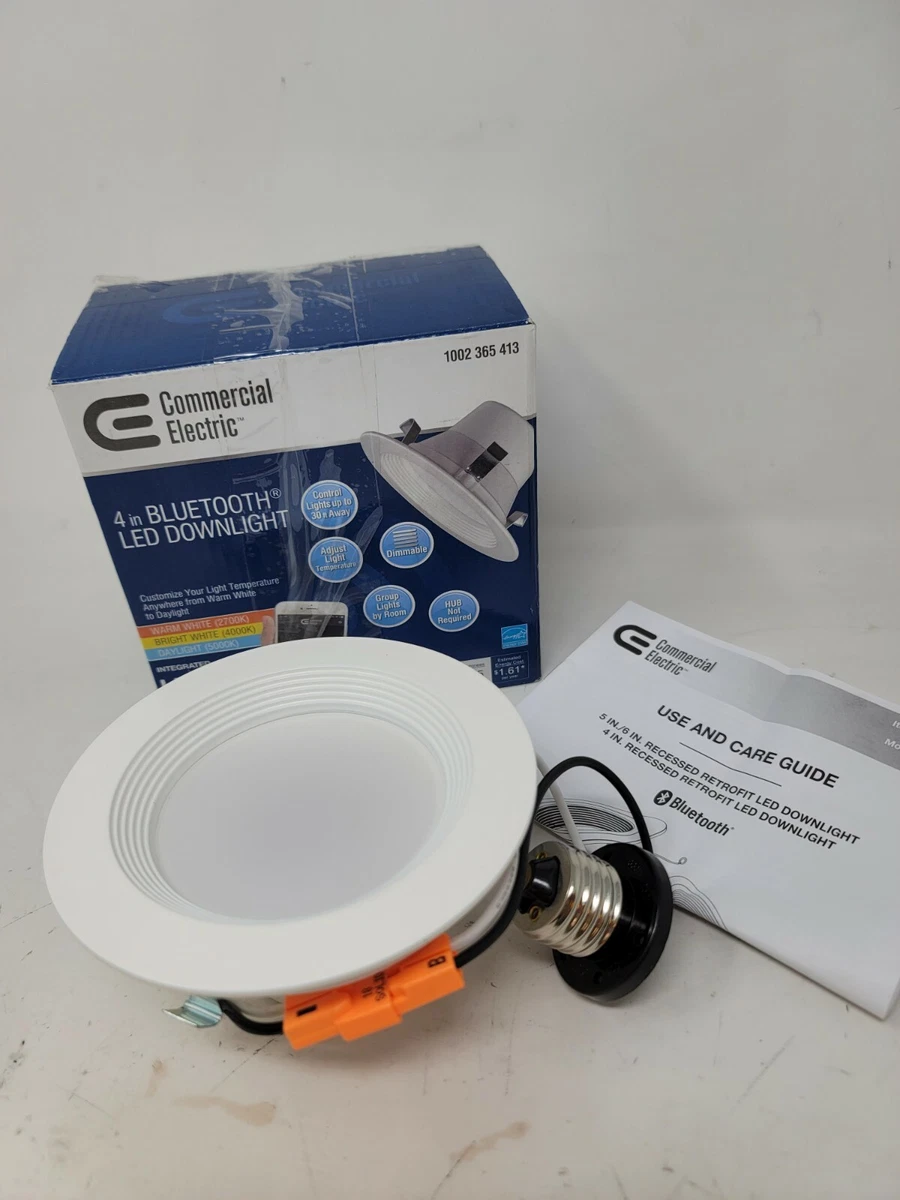 Commercial electric 4 white 2024 integrated led recessed trim