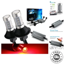Red LED Brake & Tail Light Bulbs with Built-In Resistors - Vehicle-Specific Fit