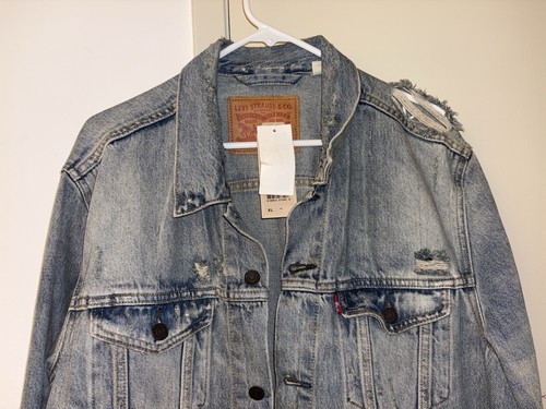 Levi’s Distressed Denim Men’s Jacket Size XL New - Picture 2 of 3