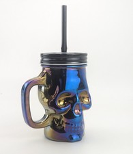 Iridescent Small Glass Handle Mug Tumbler