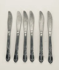 Set of 6 VTG Superior Stainless Steel "Chapel Hill" 8-1/4" Dinner Knives USA VG
