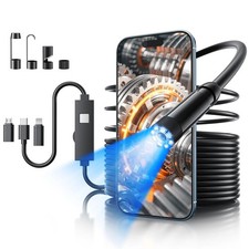 Endoscope Camera with Light, 1920P HD Bore Scope Borescope with 8 Lights, Waterp