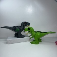 2 Toy Dinosaur Moves ZURU Robo Alive T-Rex Robotic Pet Sounds 12 Green Grey