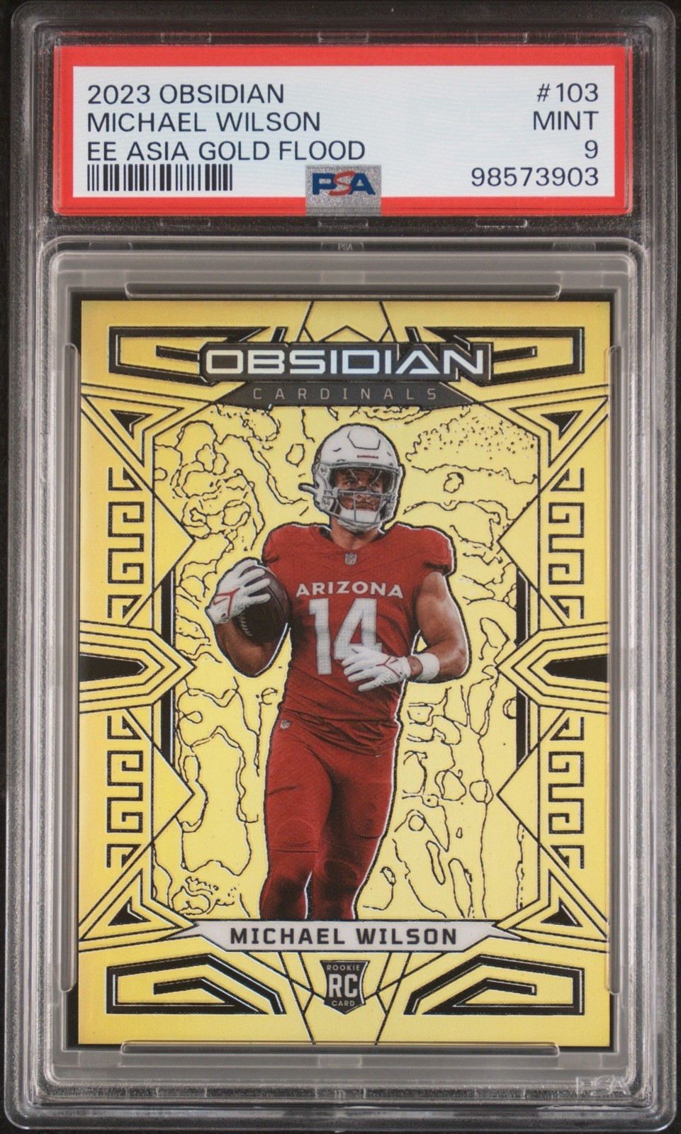 2023 Panini Obsidian Michael Wilson Rookie Gold Flood # /10 - Pop 1