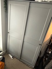 Grey IKEA double wardrobe, almost perfect condition only purchased in January 