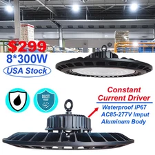 8 Pack 300W UFO LED High Bay Light Garage Industrial Commercial Warehouse Lamp