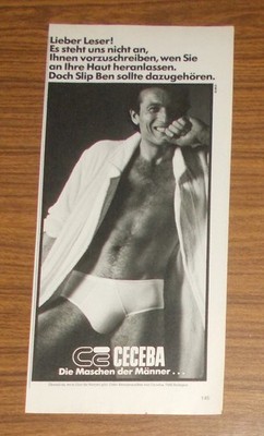Seltene Werbung vintage CECEBA Herrenunterwäsche - Die Maschen der Männer 1978