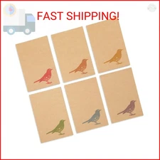 Best Paper Greetings Blank Note Cards with Bird Design - 4 x 6 In, Brown, 36-Pac