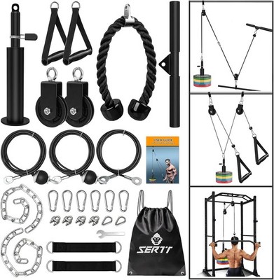 Weight Cable Pulley System Gym Cable Pulley Attachments for LAT Pull Down
