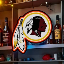 16"x15" Washington Redskins LED Neon Sign With Dimmer USB Powered Light Lamp