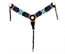 Showman Black Mohair Wool Multi-Strand Southwest Design Breast Collar