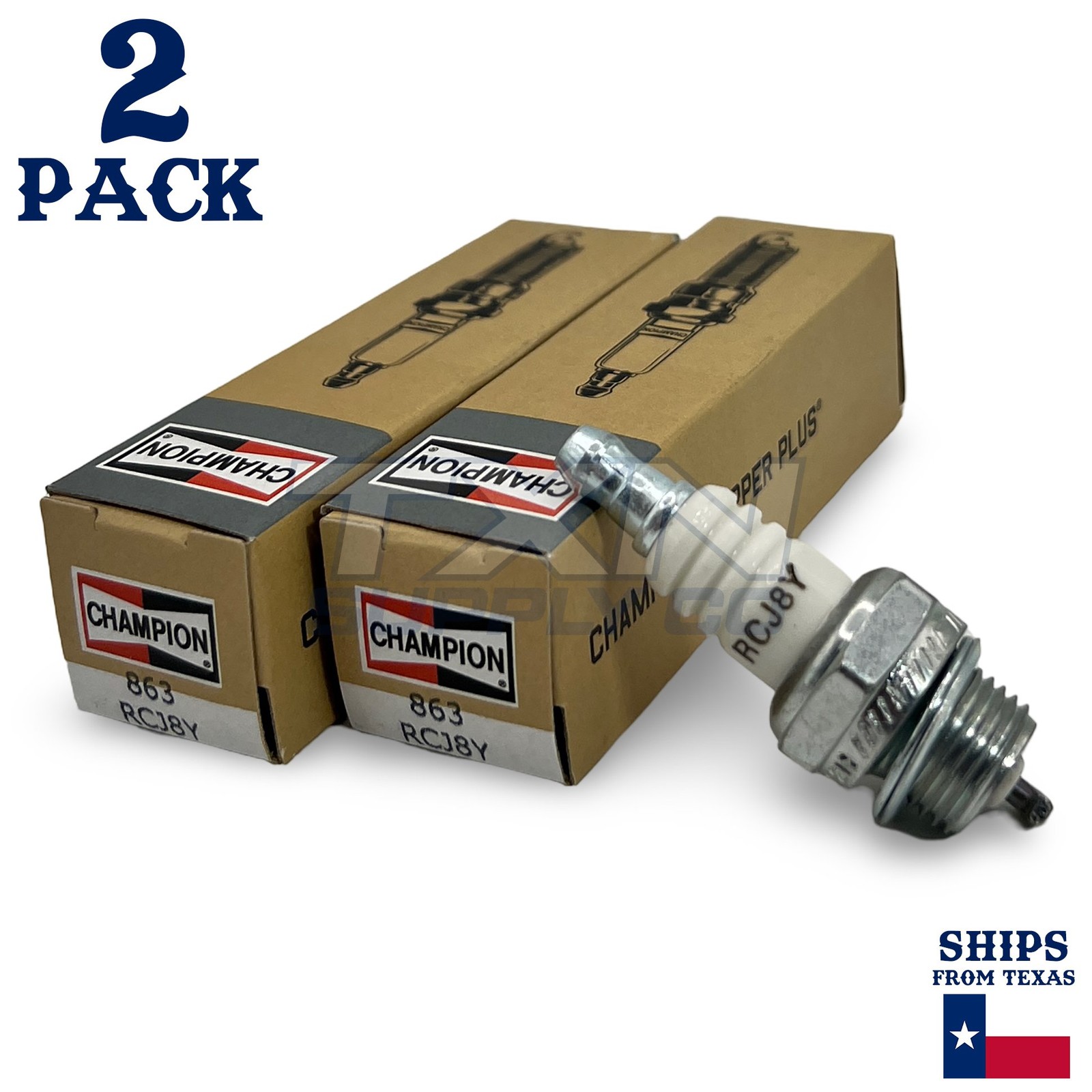 Champion 863 Copper Plus Spark Plug RCJ8Y - 2 Pack - N2 268-5321 Kawasaki...