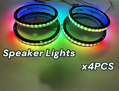 Tzvmny 4PCS 10'' Chasing LED Speaker Ring Lights for Show Car Audio Kit